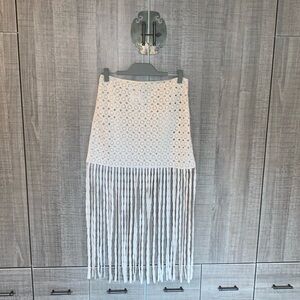 Zara Crochet Knit Fringed Skirt‎